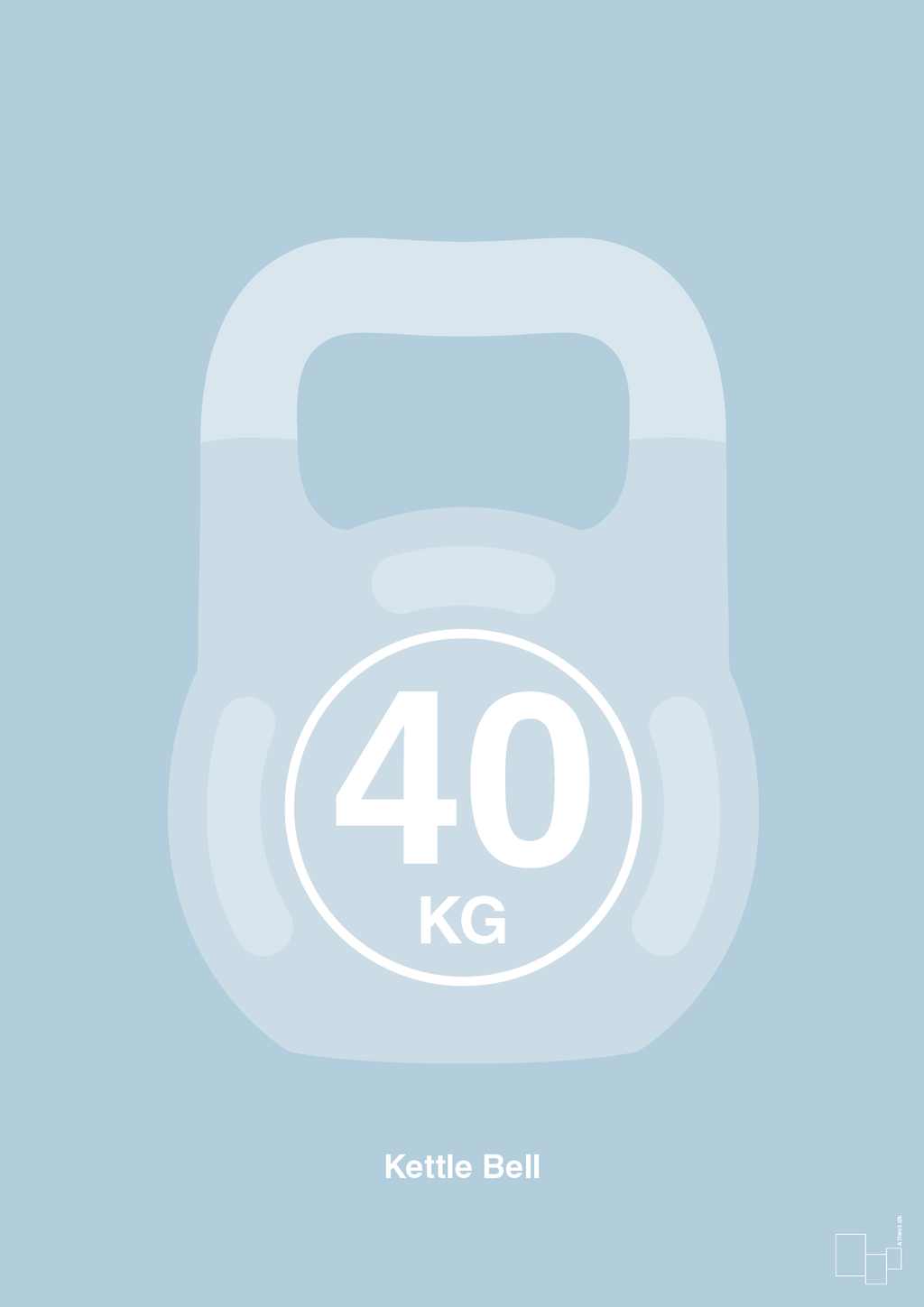 plakat: kettle bell 40 kg - heavenly blue-Fitness-A1two3