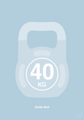 plakat: kettle bell 40 kg - heavenly blue-Fitness-A1two3