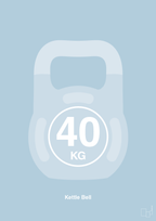 plakat: kettle bell 40 kg - heavenly blue-Fitness-A1two3