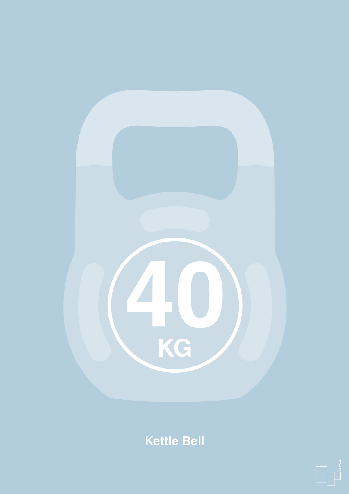 plakat: kettle bell 40 kg - heavenly blue-Fitness-A1two3