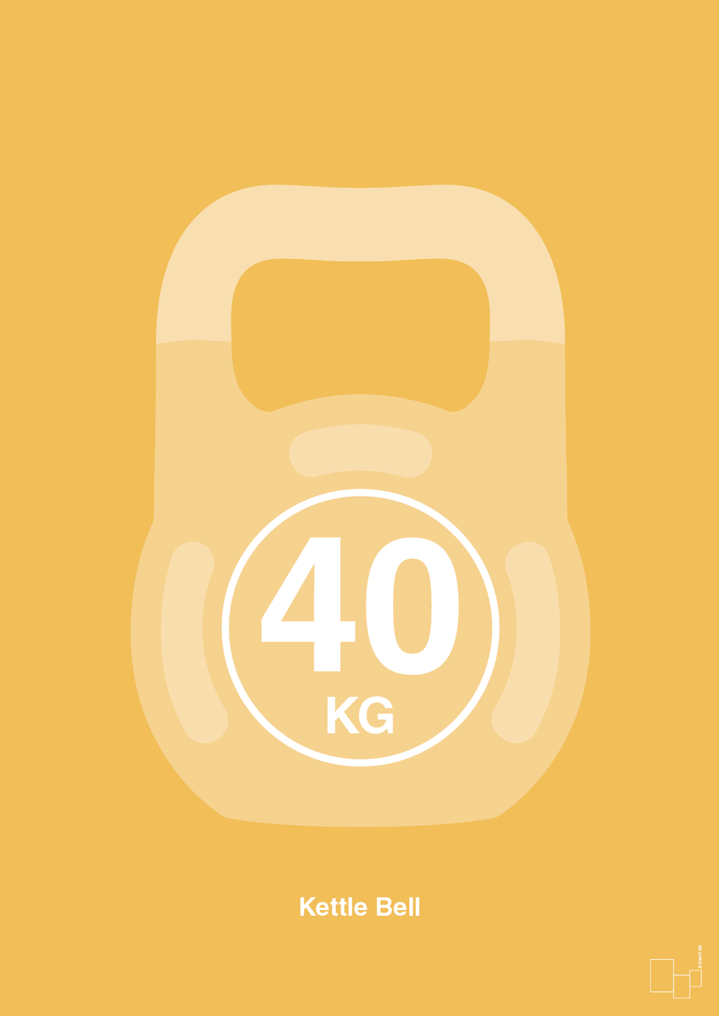 plakat: kettle bell 40 kg - honeycomb-Fitness-A1two3