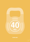 plakat: kettle bell 40 kg - honeycomb-Fitness-A1two3