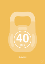 plakat: kettle bell 40 kg - honeycomb-Fitness-A1two3