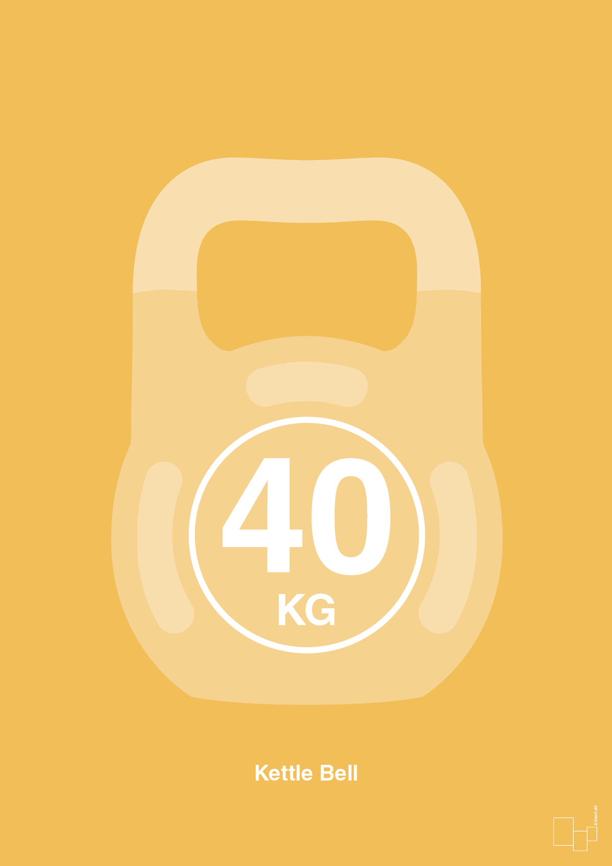 plakat: kettle bell 40 kg - honeycomb-Fitness-A1two3