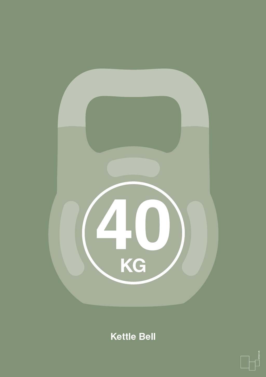 plakat: kettle bell 40 kg - jade-Fitness-A1two3