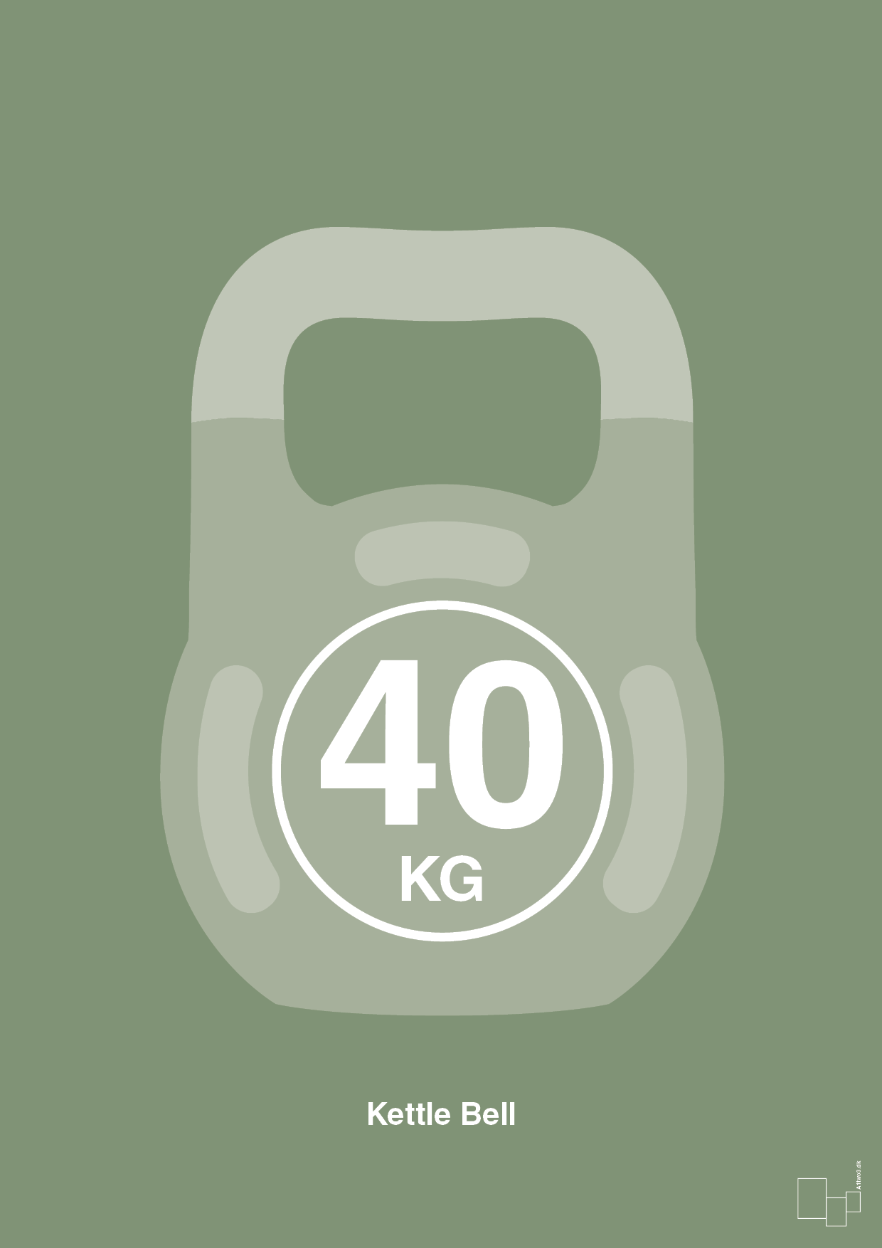 plakat: kettle bell 40 kg - jade-Fitness-A1two3
