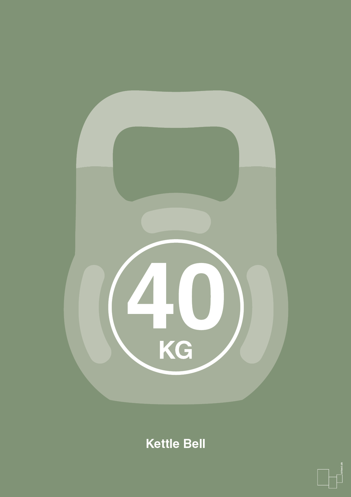 plakat: kettle bell 40 kg - jade-Fitness-A1two3