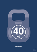 plakat: kettle bell 40 kg - lapis blue-Fitness-A1two3