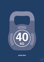 plakat: kettle bell 40 kg - lapis blue-Fitness-A1two3