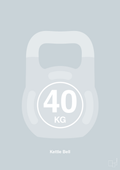 plakat: kettle bell 40 kg - light drizzle-Fitness-A1two3