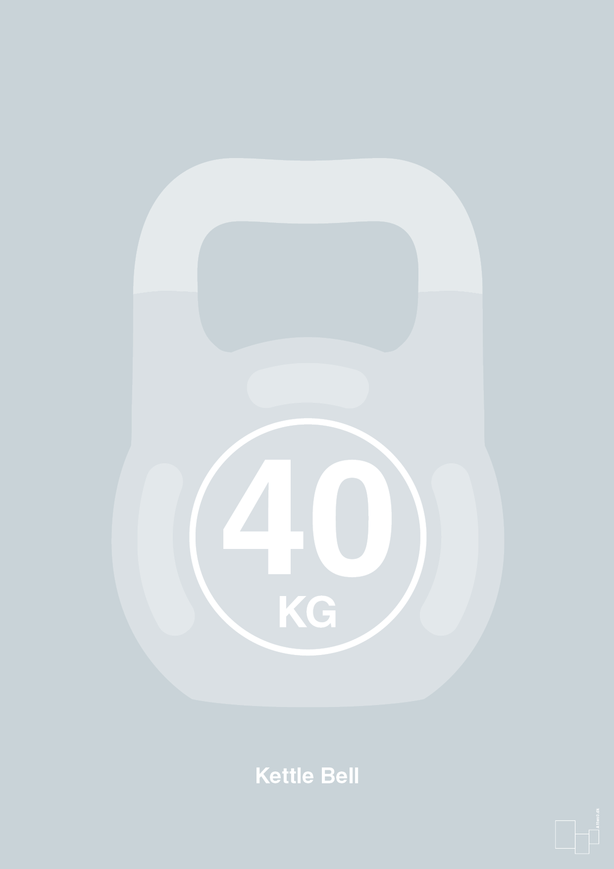 plakat: kettle bell 40 kg - light drizzle-Fitness-A1two3