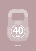 plakat: kettle bell 40 kg - light rose-Fitness-A1two3
