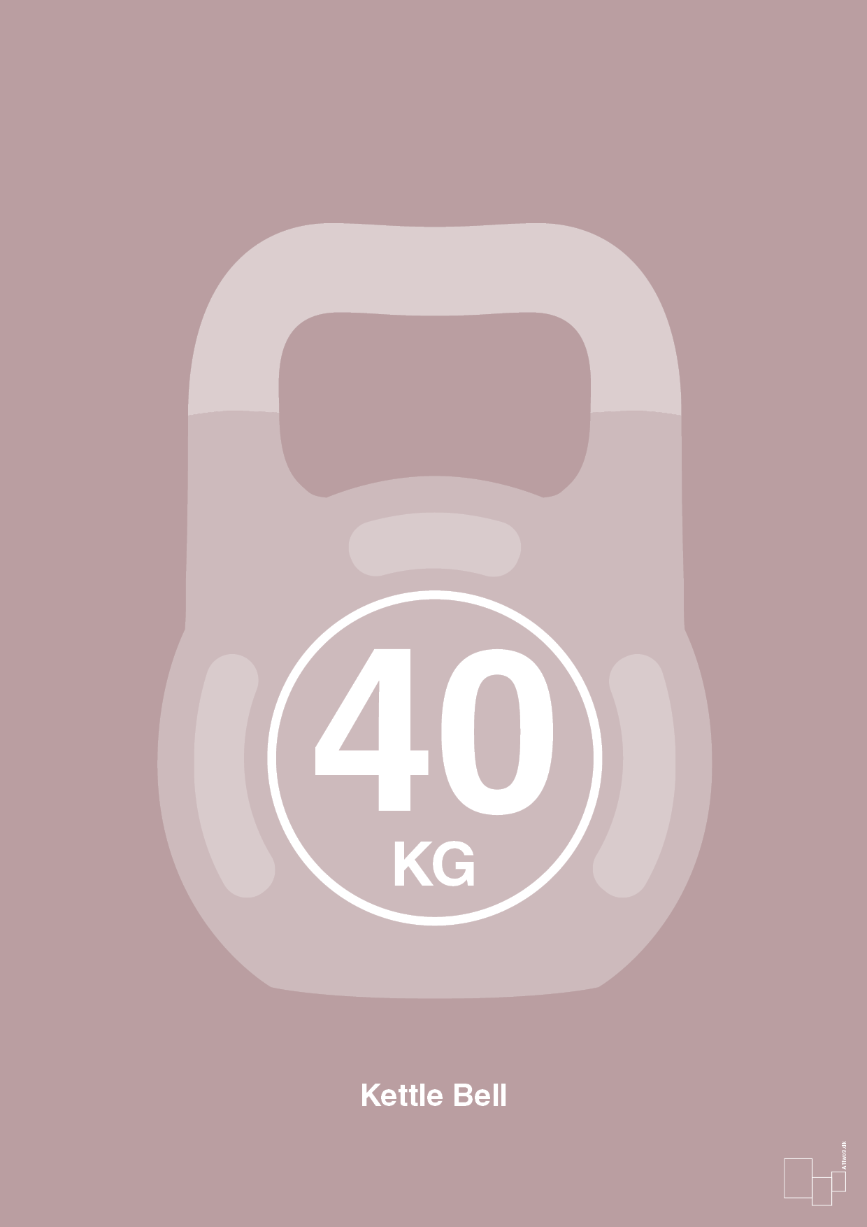 plakat: kettle bell 40 kg - light rose-Fitness-A1two3