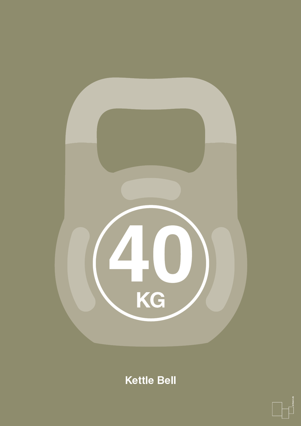 plakat: kettle bell 40 kg - misty forrest-Fitness-A1two3