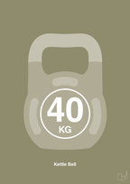 plakat: kettle bell 40 kg - misty forrest-Fitness-A1two3