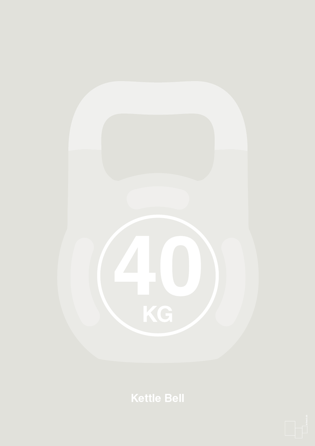 plakat: kettle bell 40 kg - painters white-Fitness-A1two3