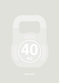 plakat: kettle bell 40 kg - painters white-Fitness-A1two3
