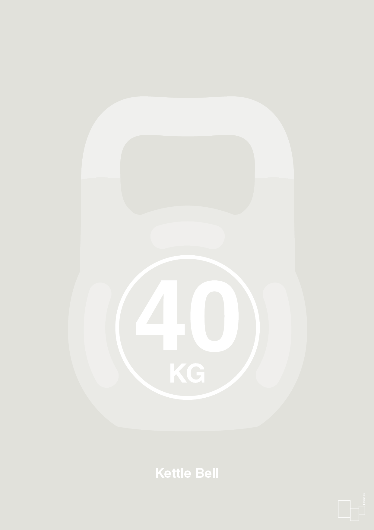 plakat: kettle bell 40 kg - painters white-Fitness-A1two3