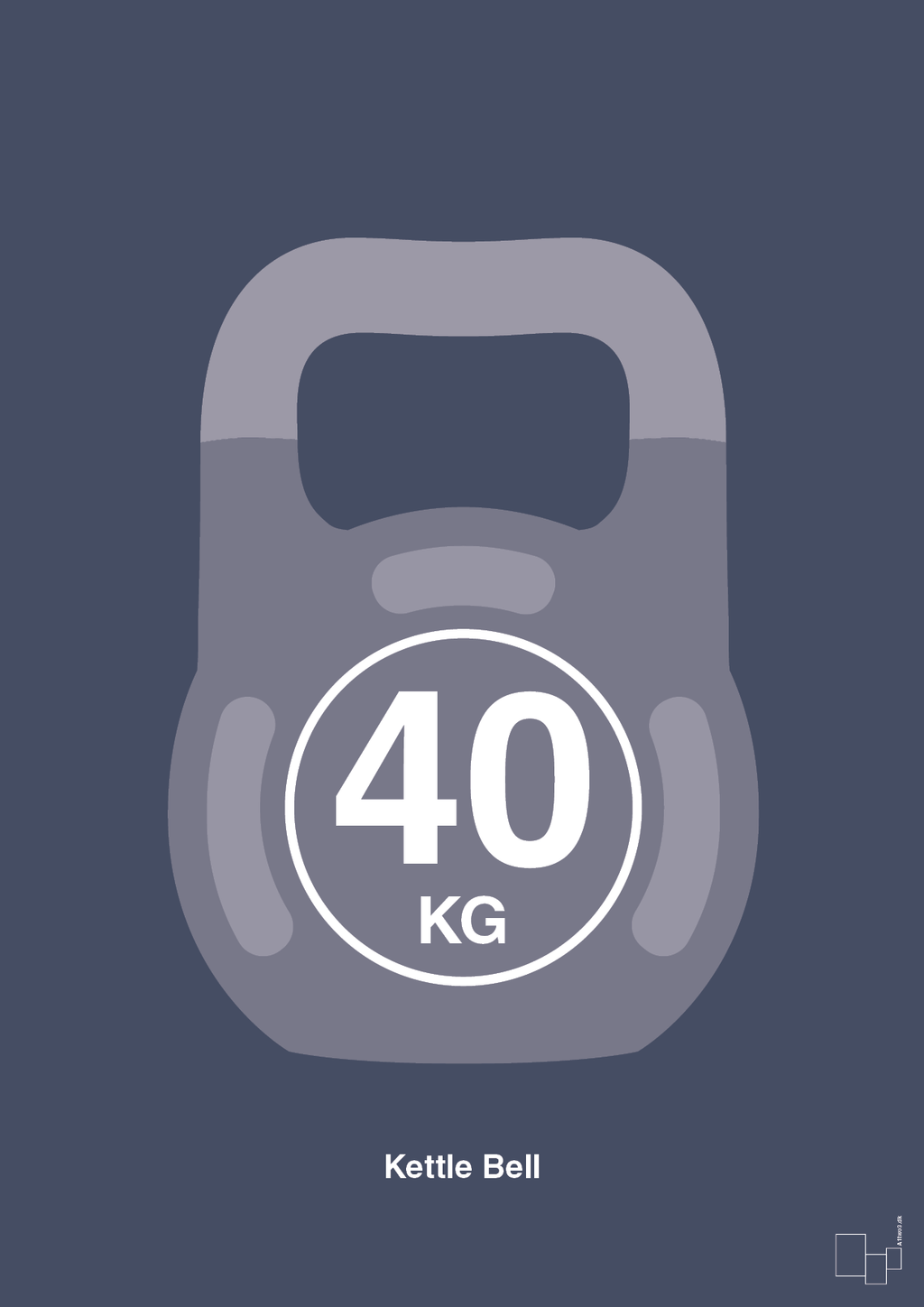 Kettle bell 40 kg - petrol-Fitness-A1two3