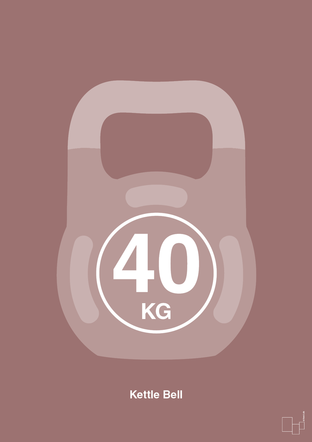 plakat: kettle bell 40 kg - plum-Fitness-A1two3