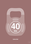 plakat: kettle bell 40 kg - plum-Fitness-A1two3