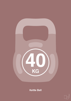 plakat: kettle bell 40 kg - plum-Fitness-A1two3