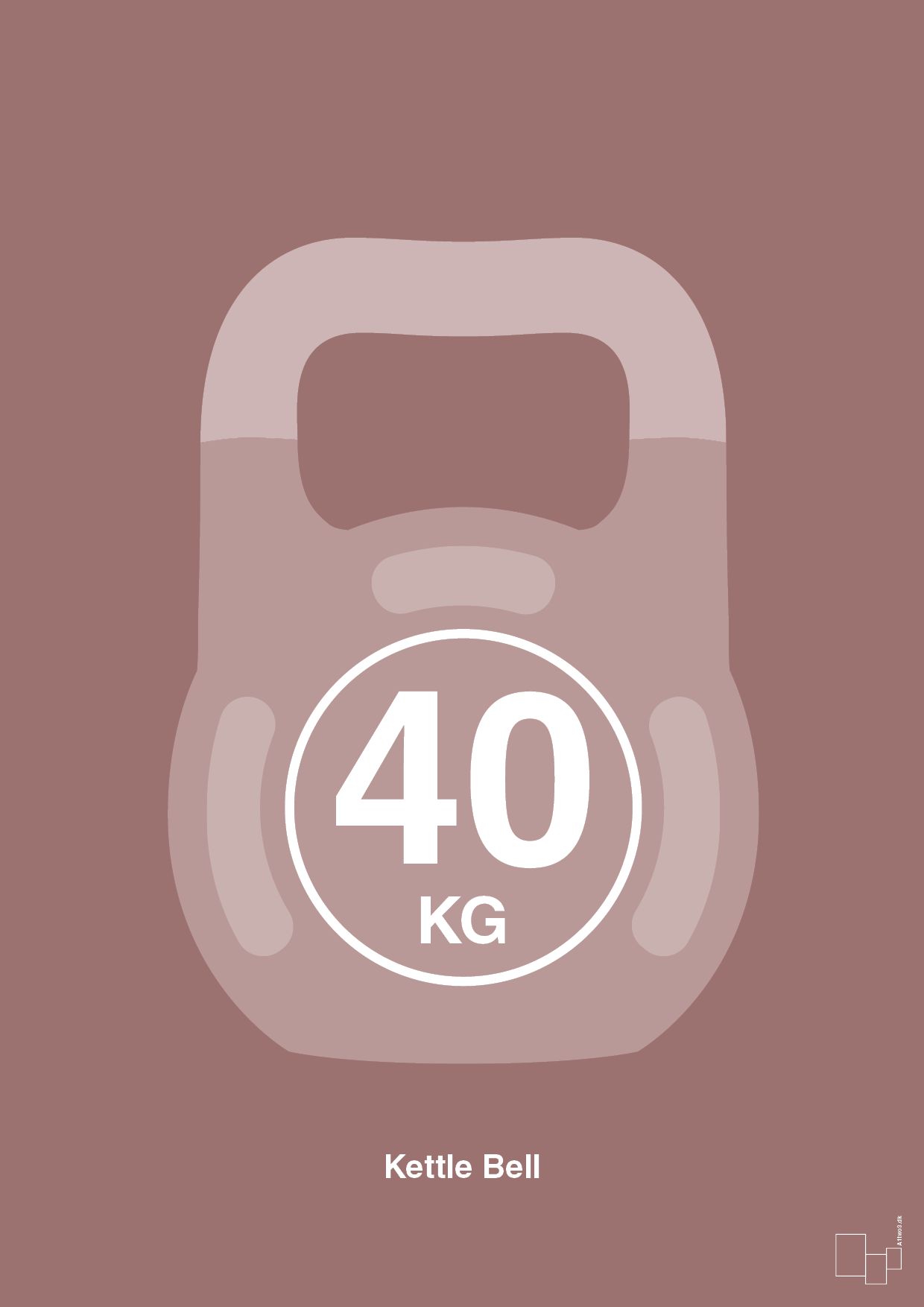 plakat: kettle bell 40 kg - plum-Fitness-A1two3