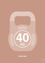 plakat: kettle bell 40 kg - powder-Fitness-A1two3