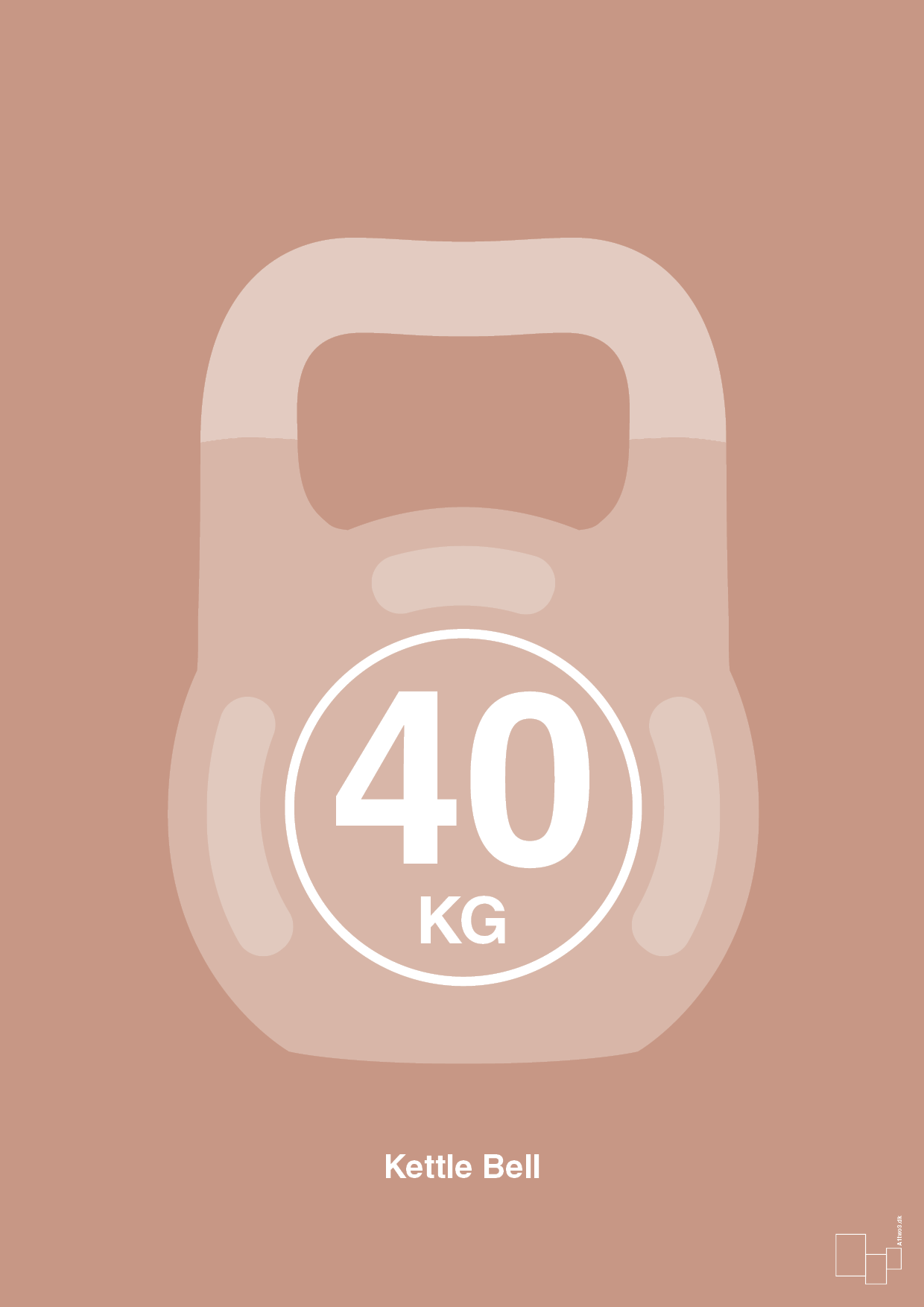 plakat: kettle bell 40 kg - powder-Fitness-A1two3