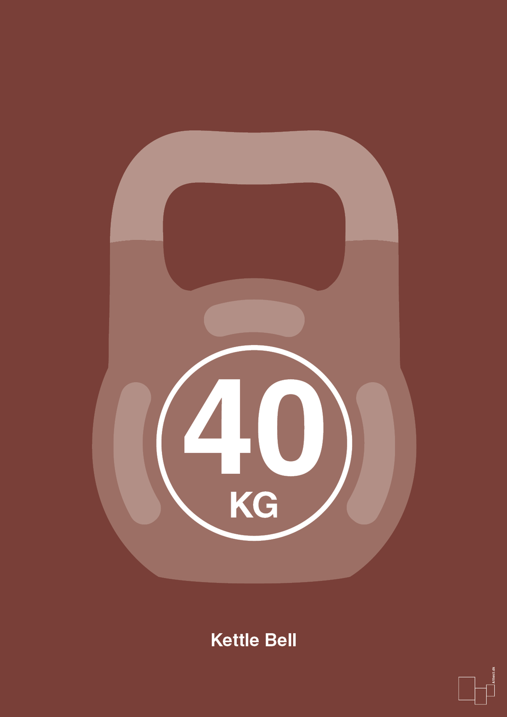 plakat: kettle bell 40 kg - red pepper-Fitness-A1two3