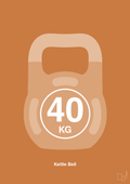 plakat: kettle bell 40 kg - rumba orange-Fitness-A1two3