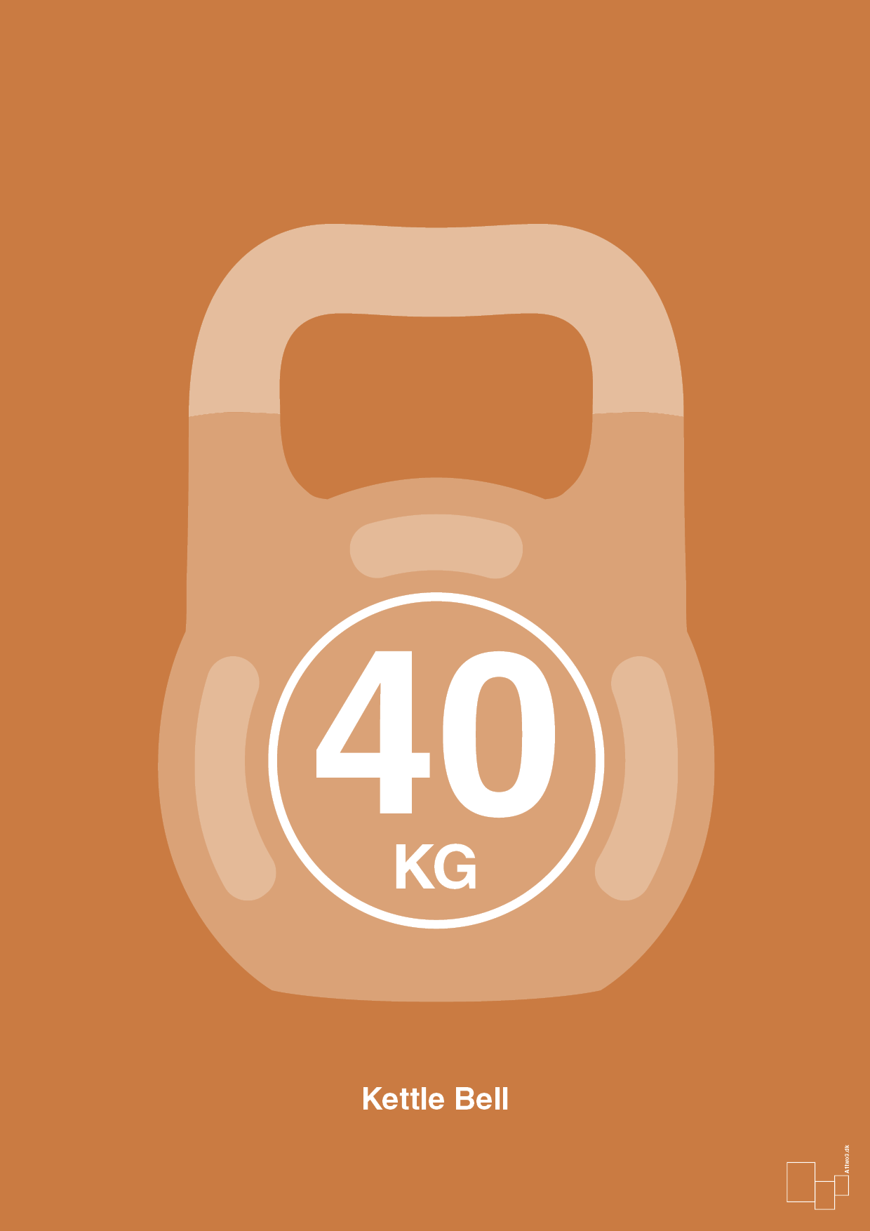plakat: kettle bell 40 kg - rumba orange-Fitness-A1two3