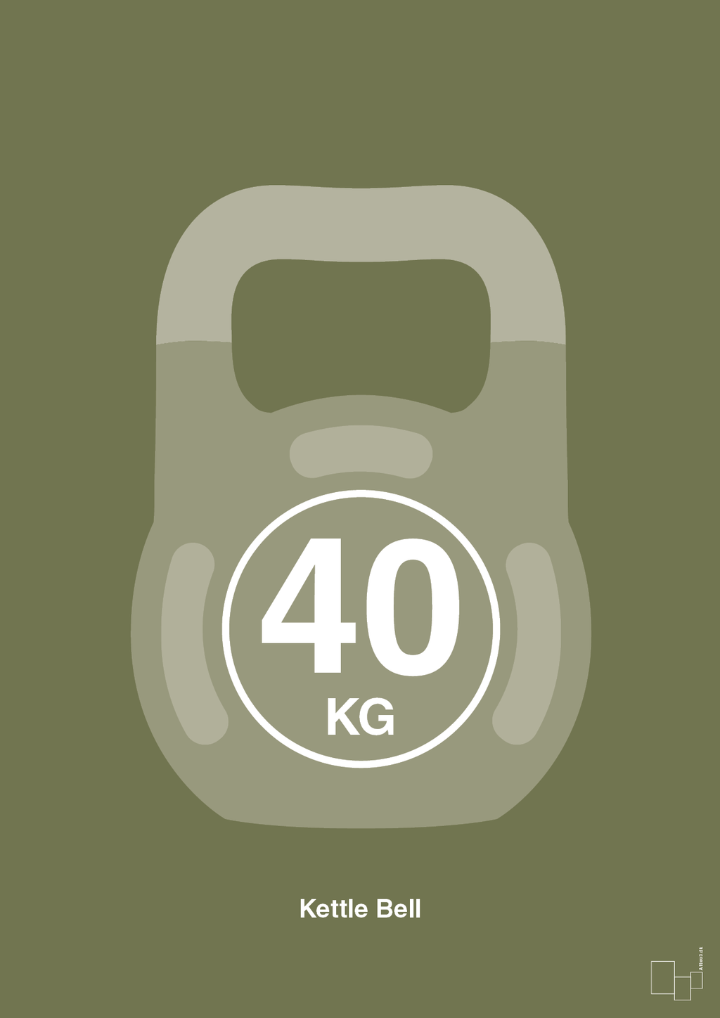 plakat: kettle bell 40 kg - secret meadow-Fitness-A1two3