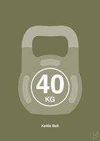 plakat: kettle bell 40 kg - secret meadow-Fitness-A1two3
