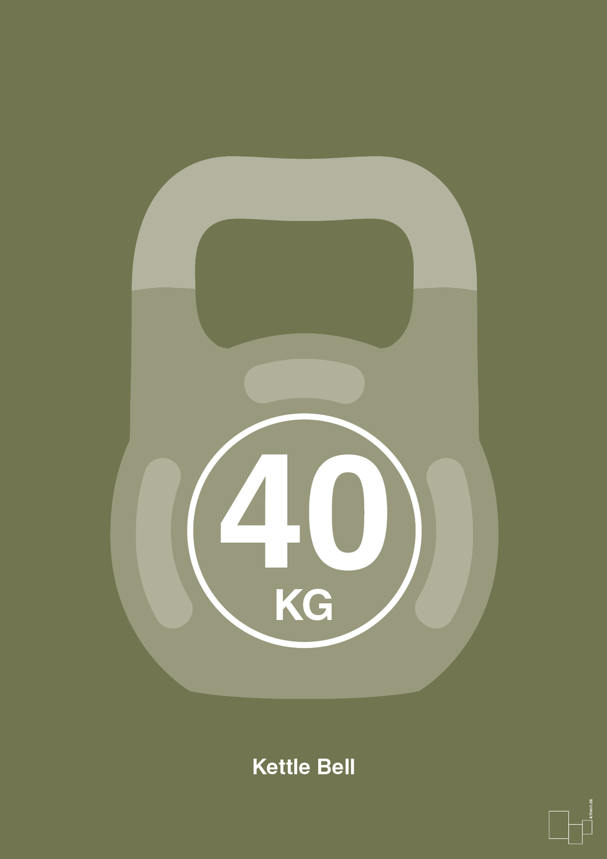 plakat: kettle bell 40 kg - secret meadow-Fitness-A1two3