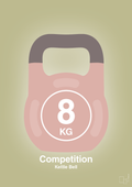 plakat: kettle bell 8 kg - competition color - back to nature-Fitness-A1two3