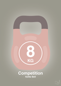 plakat: kettle bell 8 kg - competition color - battleship gray-Fitness-A1two3