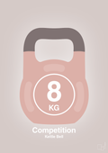 plakat: kettle bell 8 kg - competition color - broken beige-Fitness-A1two3