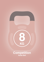 plakat: kettle bell 8 kg - competition color - bubble shell-Fitness-A1two3