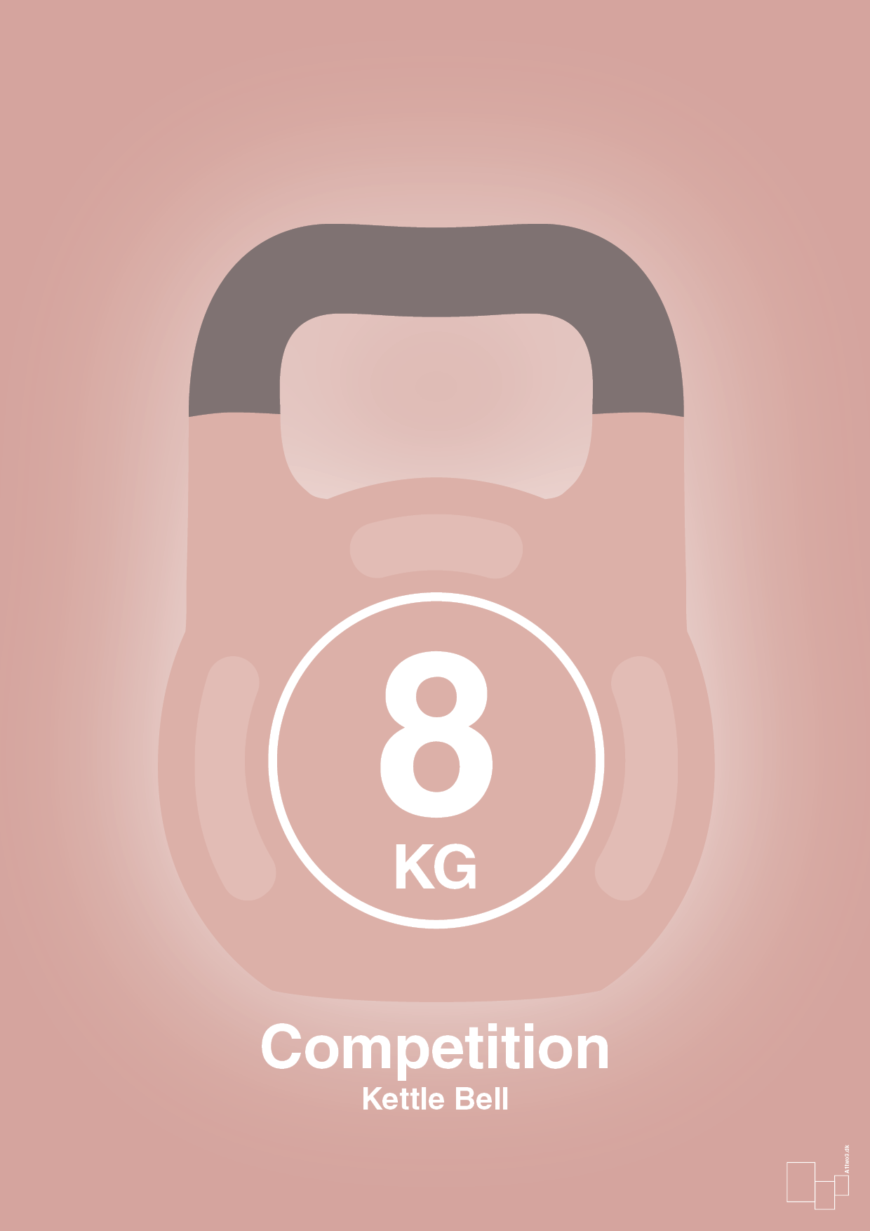 plakat: kettle bell 8 kg - competition color - bubble shell-Fitness-A1two3