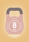 plakat: kettle bell 8 kg - competition color - charismatic-Fitness-A1two3