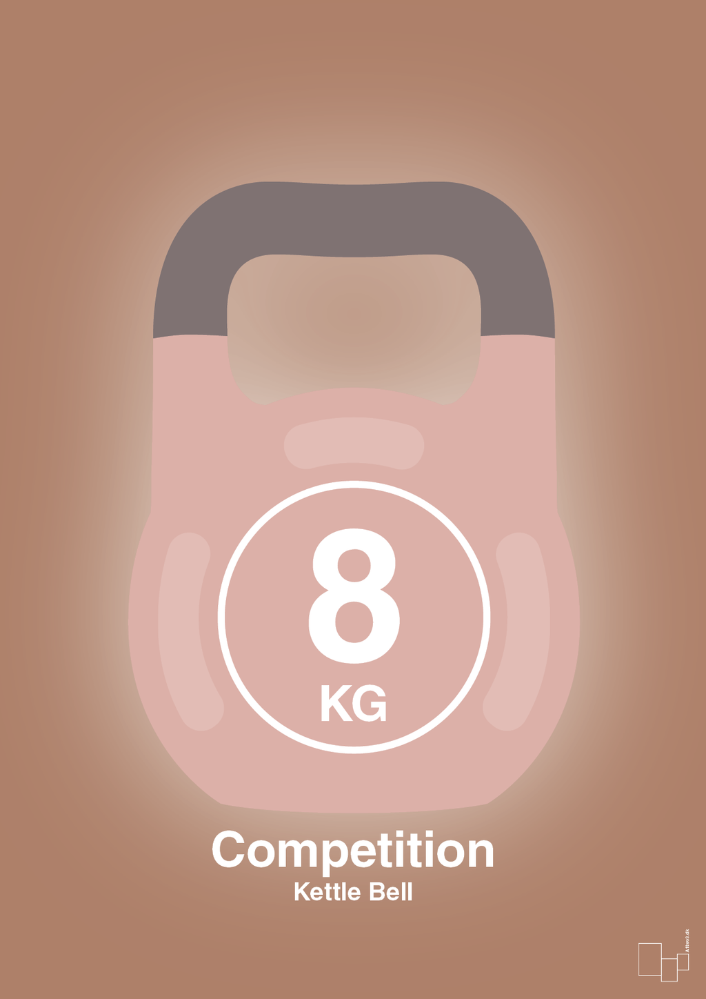 plakat: kettle bell 8 kg - competition color - cider spice-Fitness-A1two3