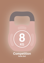 plakat: kettle bell 8 kg - competition color - cider spice-Fitness-A1two3