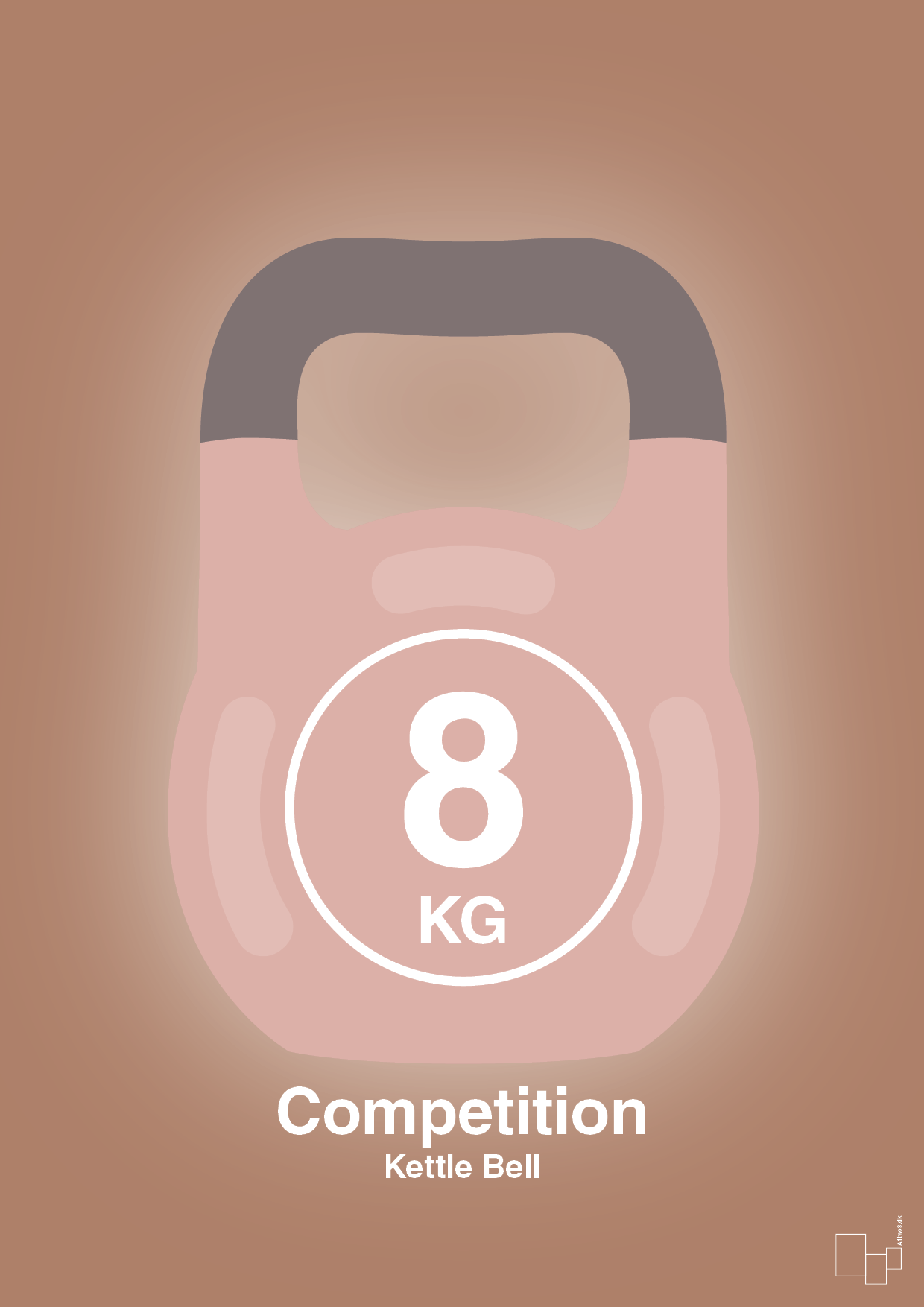 plakat: kettle bell 8 kg - competition color - cider spice-Fitness-A1two3