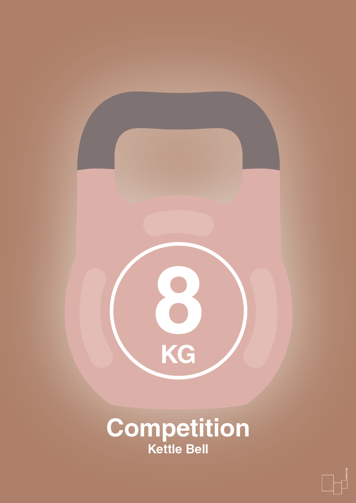 plakat: kettle bell 8 kg - competition color - cider spice-Fitness-A1two3