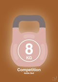 plakat: kettle bell 8 kg - competition color - cognac-Fitness-A1two3