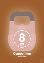 plakat: kettle bell 8 kg - competition color - cognac-Fitness-A1two3