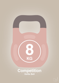 plakat: kettle bell 8 kg - competition color - creamy mushroom-Fitness-A1two3
