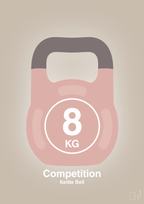 plakat: kettle bell 8 kg - competition color - creamy mushroom-Fitness-A1two3