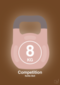 plakat: kettle bell 8 kg - competition color - dark brown-Fitness-A1two3